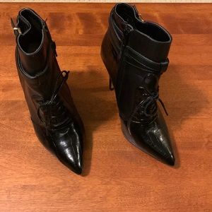 Black heeled booties, 4 inches, size 6